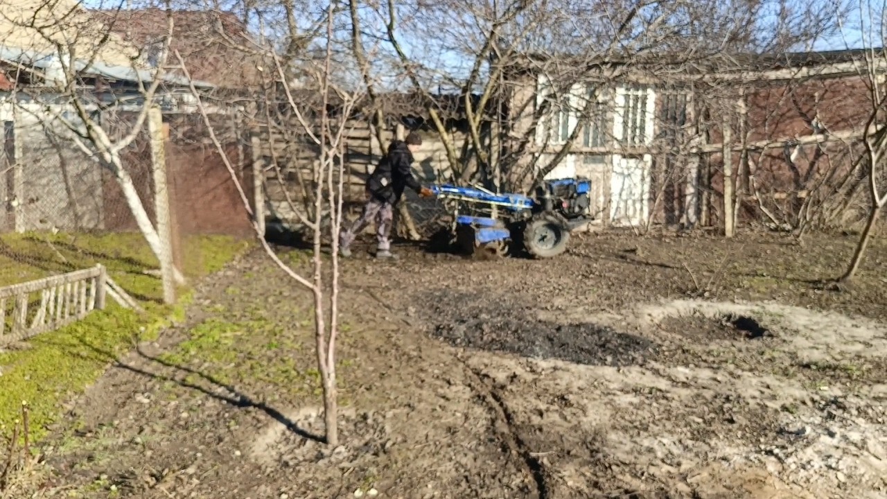 Вспахали 🫜 огород. Побелила деревья. Колбаса ливерная.