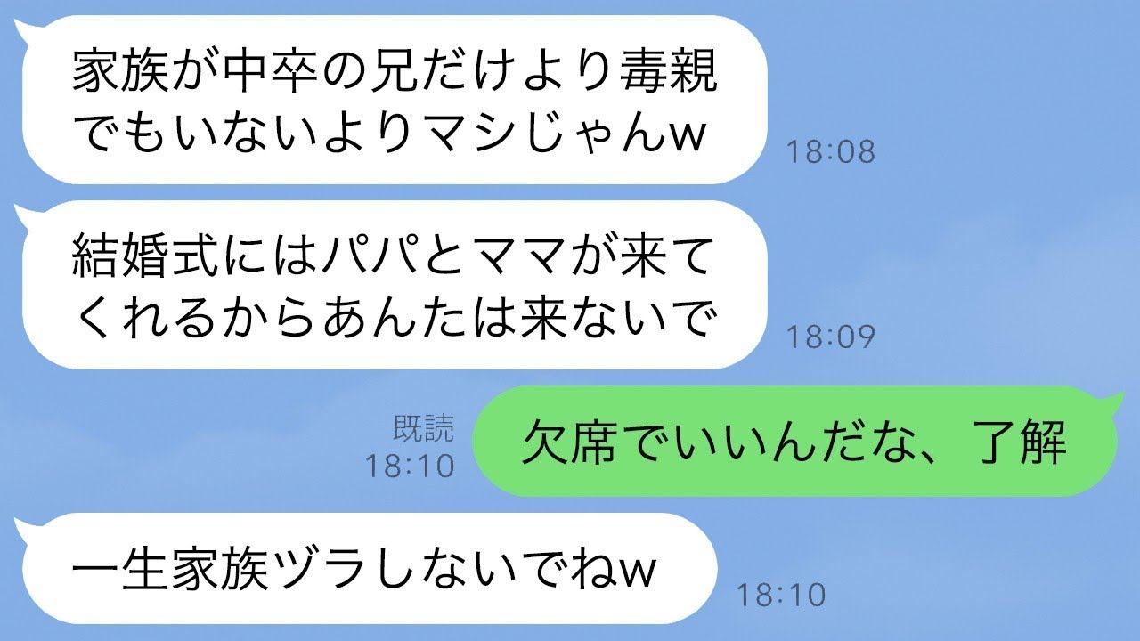 毒親から逃げ工場勤務した兄が医者と結婚→妹の結婚式欠席で起きた大波乱！