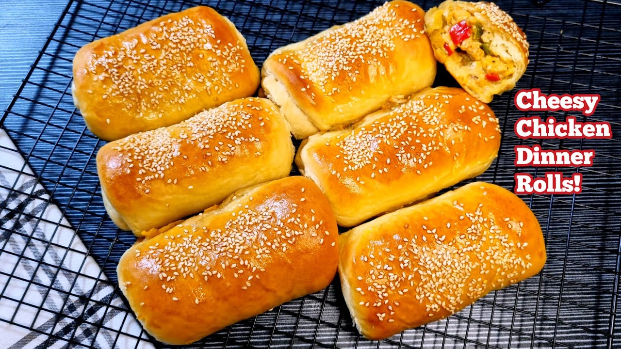Soft and Fluffy Chicken Cheese Stuffed Dinner Rolls | Ramadan Recipes!