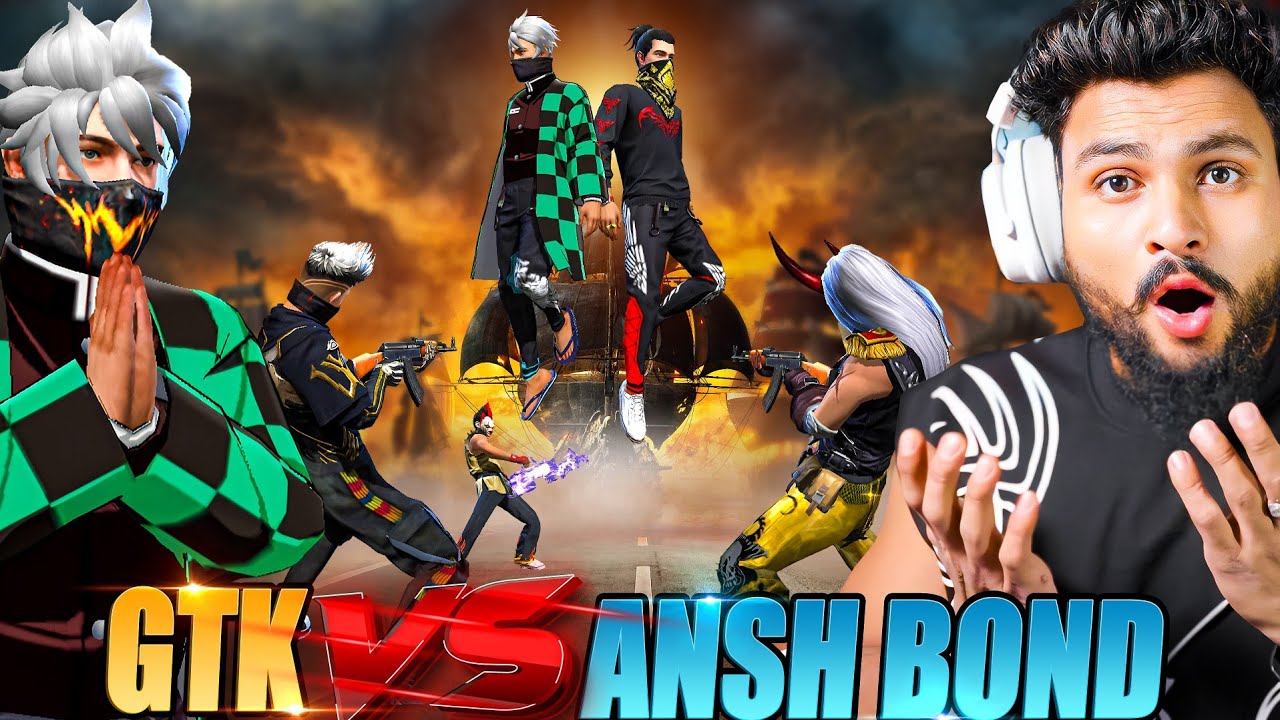 GTK X ANSH BOND 😱 VS 3 V Badge Streamer Shocked आजा Ansh & Gtk 1 vs 6 में !! 😤