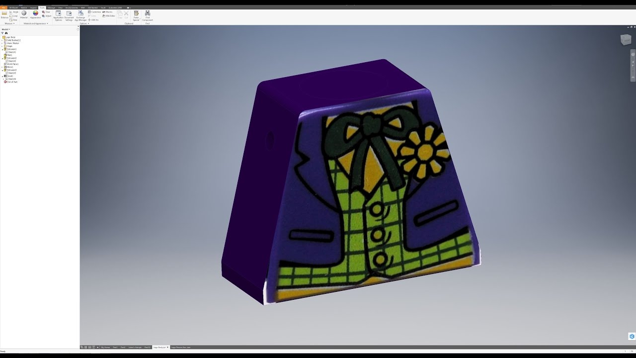 Проектирование LEGO-человечка. Часть 2 (Autodesk Inventor 2017)