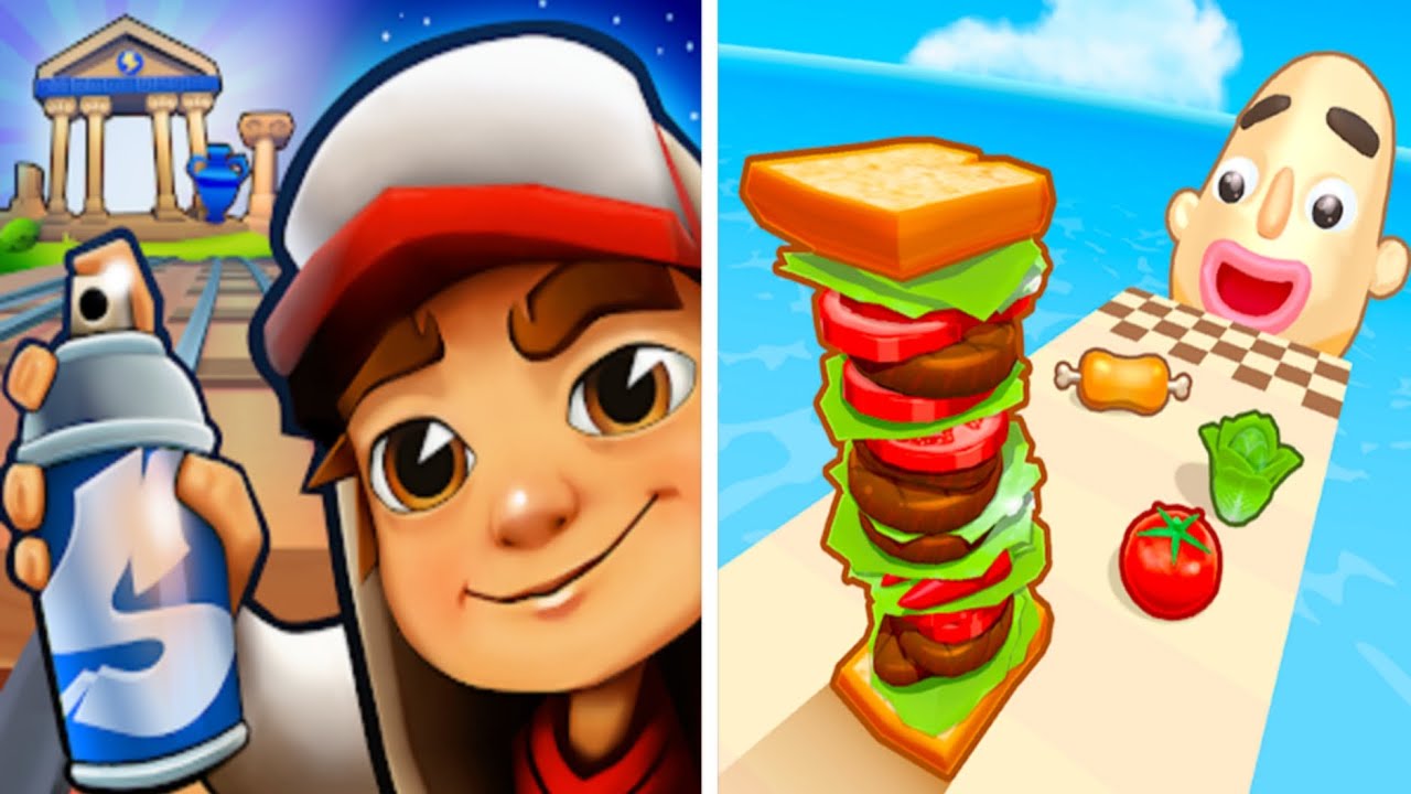 Subway Surfer Greece VS Sandwich runner All level gameplay mobile game 