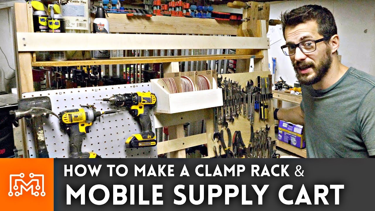 Mobile Supply Cart/Clamp Rack! // Woodworking How To | I Like To Make Stuff