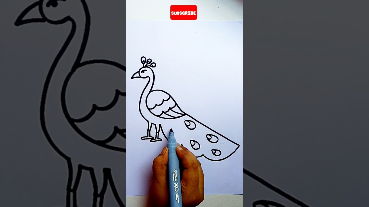 how to draw a peacock 🦚// peacock drawing #peacock #drawing #shorts #trending