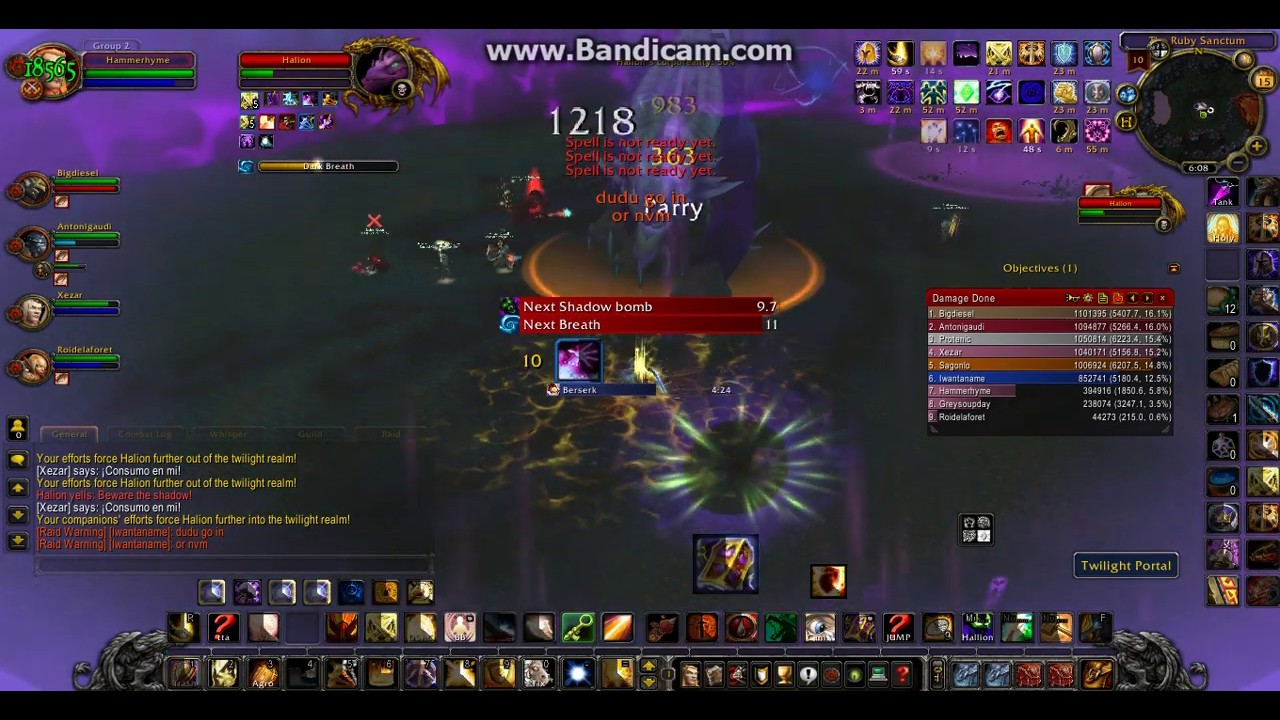 WARMANE Ruby Sanctum 10 man normal Halion - Twilight Realm Paladin Tank POV 3.3.5