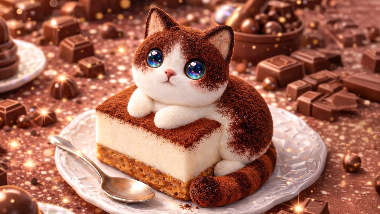 TIRAMISU CAT 🍫 3-Minute Sleep Therapy 🌙 Soothing Music for Rest & Harmony