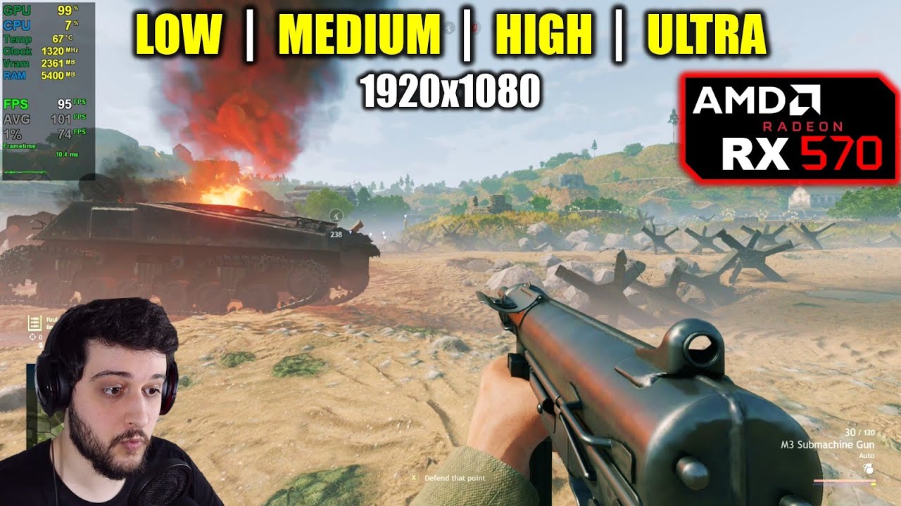 RX 570 | Enlisted (BETA) - 1080p - Low, Medium, High, Ultra
