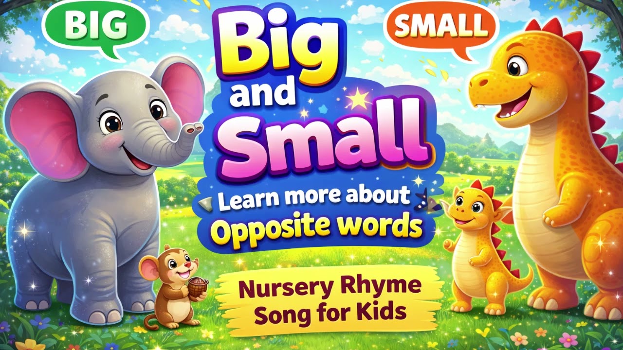 Изучаем английский язык — детская песенка про больших и маленьких детей | Противоположные слова