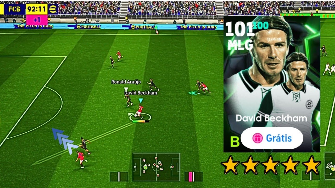 DAVID BECKHAM ÉPICO GRÁTIS TA INSANO | GAMEPLAY DAVID BECKHAM 101 épico grátis efootball 2025 mobile