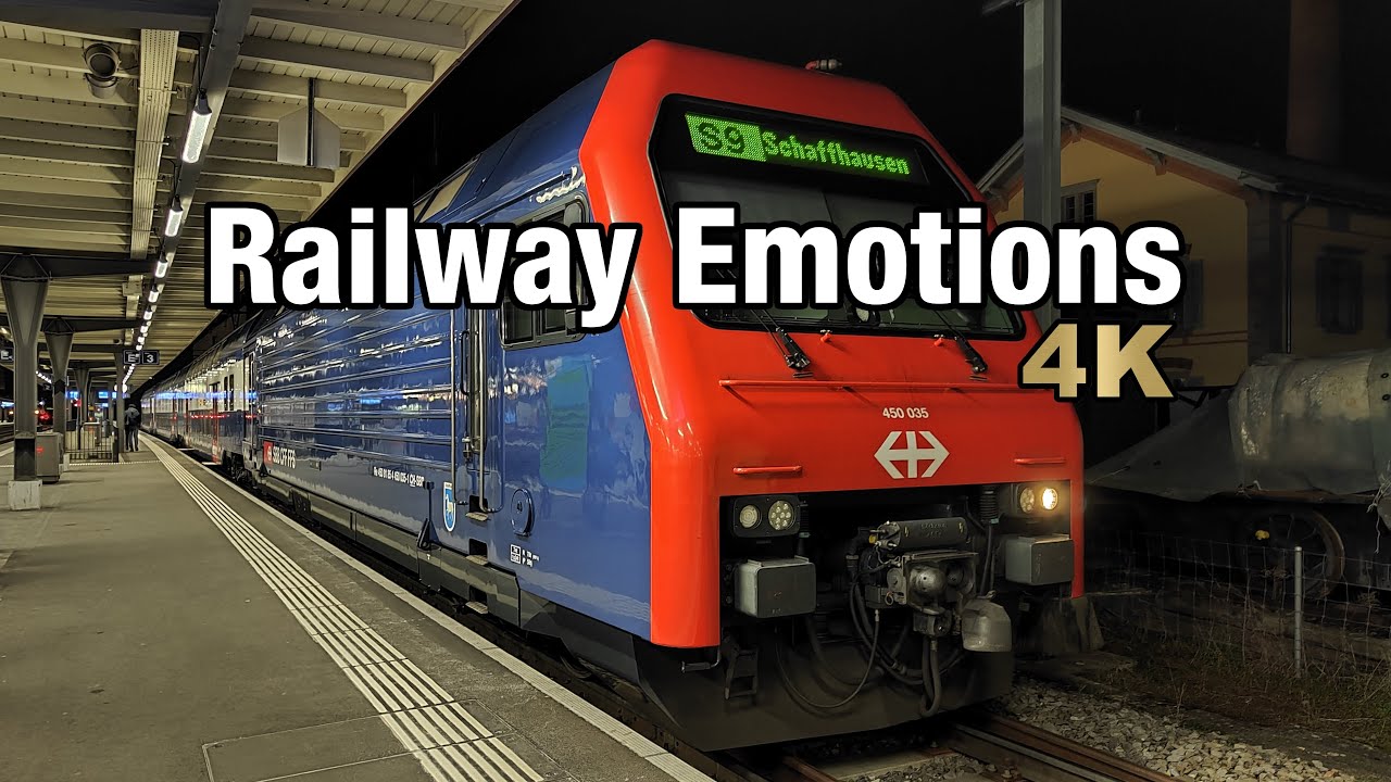 🚆 4K International commuter train Cab Ride through the night (Switzerland | S9 Schaffhausen - Uster)