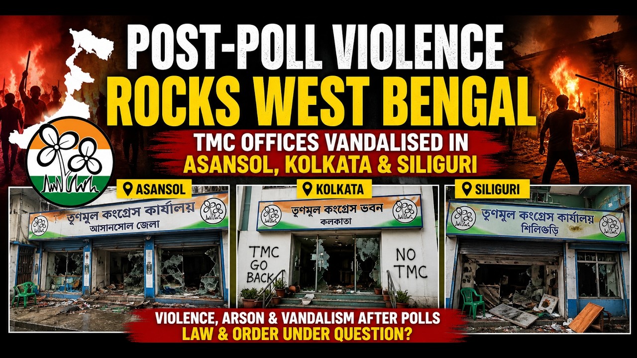 Post-Poll Violence Rocks West Bengal | TMC Offices Vandalised in Asansol, Kolkata & Siliguri