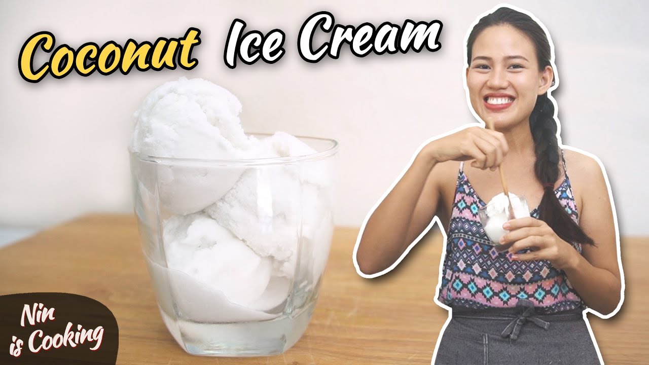 Thai Coconut Ice Cream Recipe - Homemade (No machine) - ไอติมกะทิ - Thai Recipes