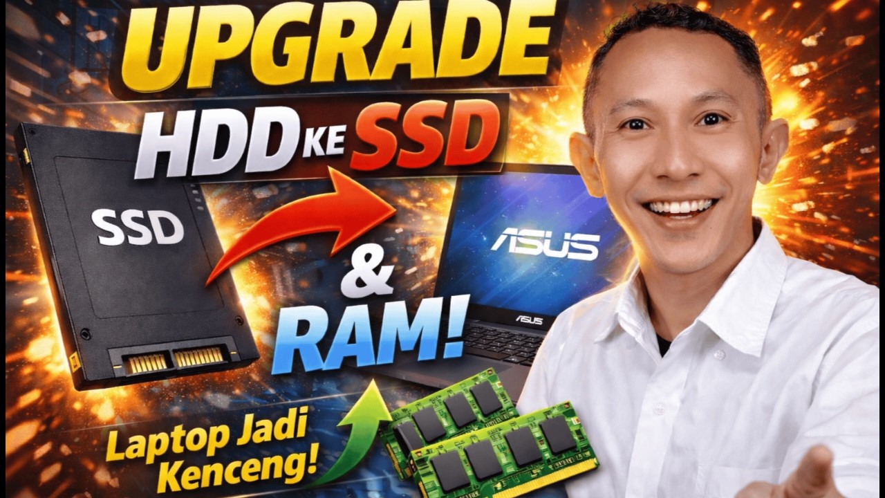 Cara Mengganti HDD ke SSD dan Upgrade RAM di Laptop Asus X441M | Part 1 | Laru Merah
