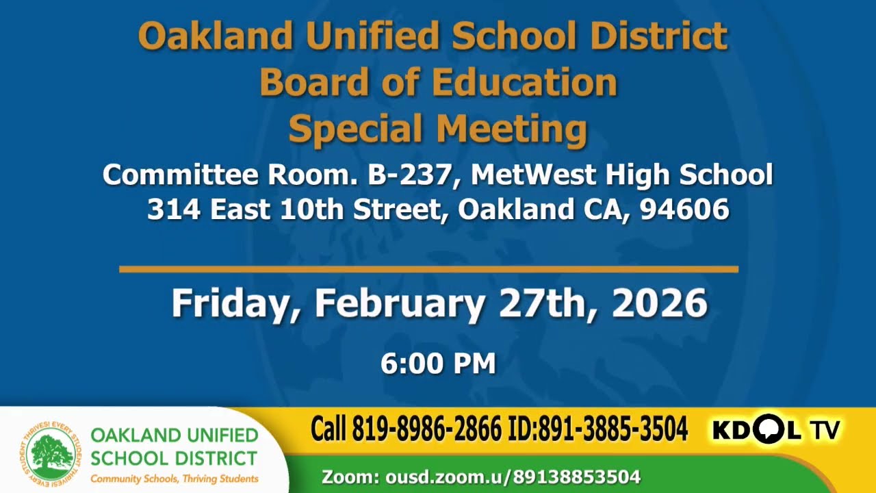 OUSD 2026-02-27 Board of Education meeting - Oakland Unified School District