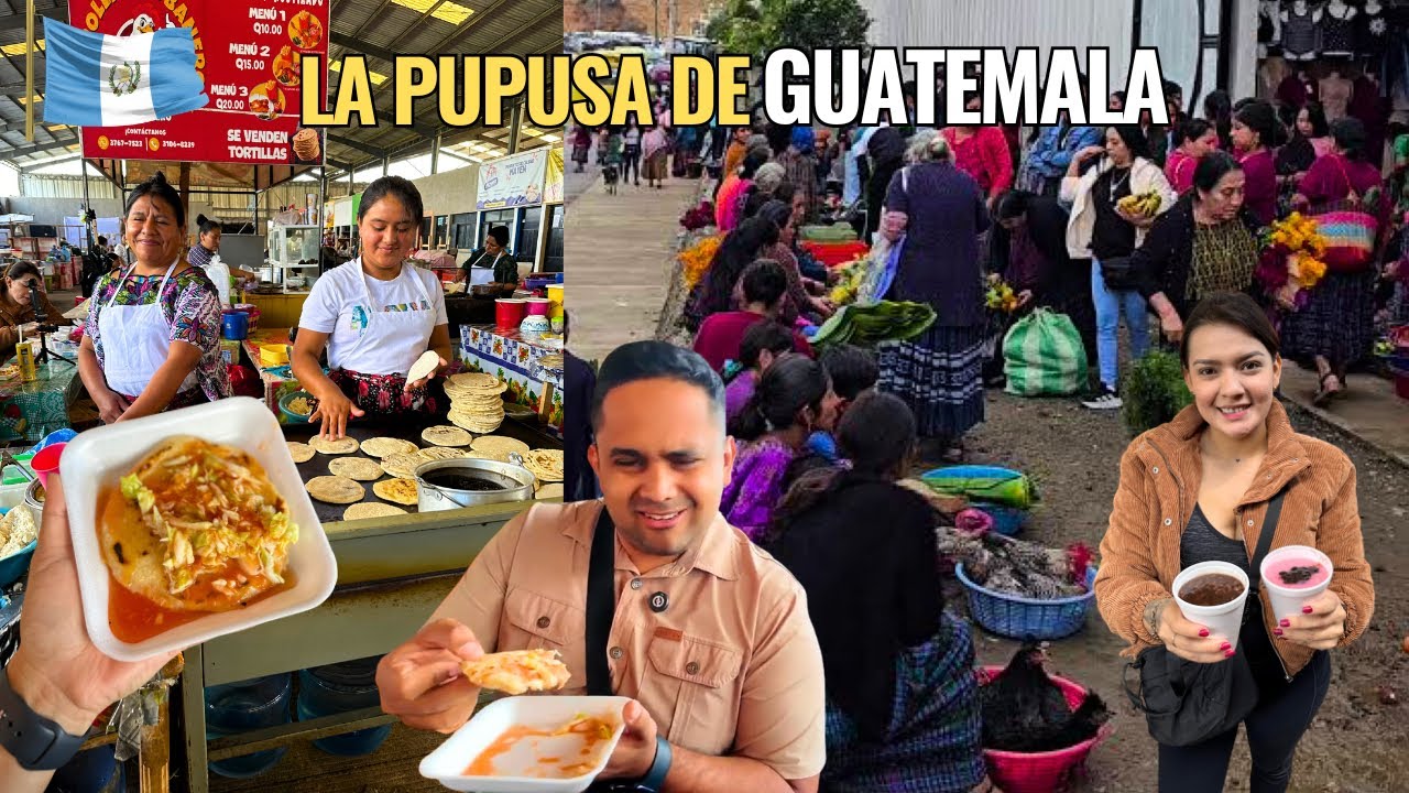 MERCADO TALPETATE, EN CONTRAMOS las PUPUSAS de coban Guatemala ¿se parece o no 🤔?