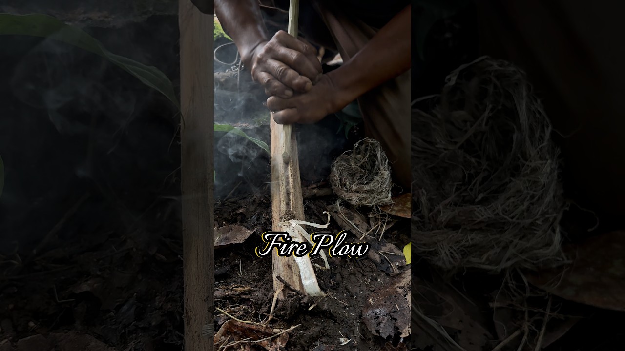 Ancient method of starting a fire in the forest 
