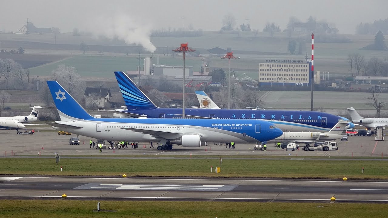 Airplanes at Zurich Airport during WEF 2025 in Davos