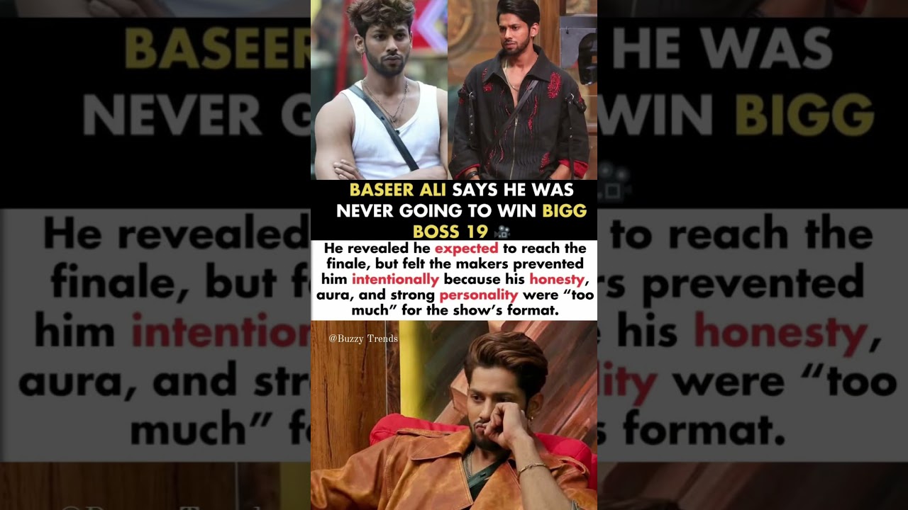 Baseer Ali Says Makers Prevented Him Intentionally He Was Never Going To Win BB 19