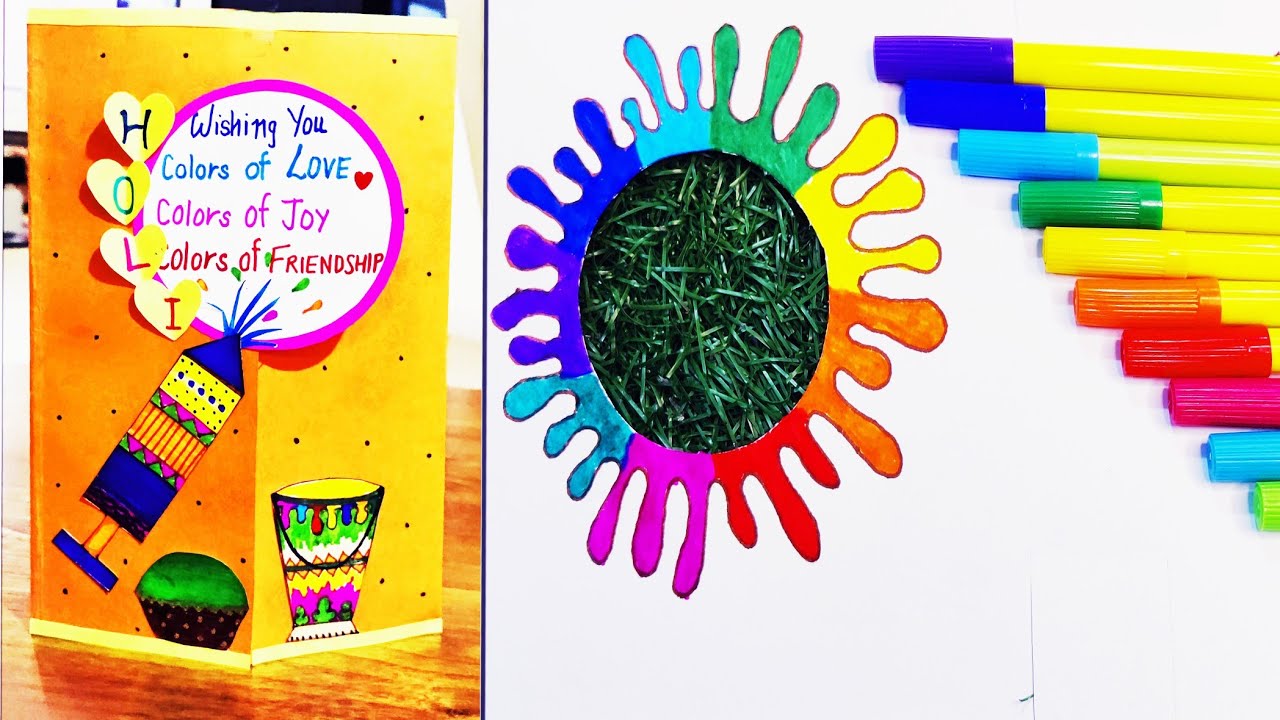 Holi Card l Holi Card Making l DIY Holi Card 2024 l Happy Holi Card Making Idea l Holi Greeting Card