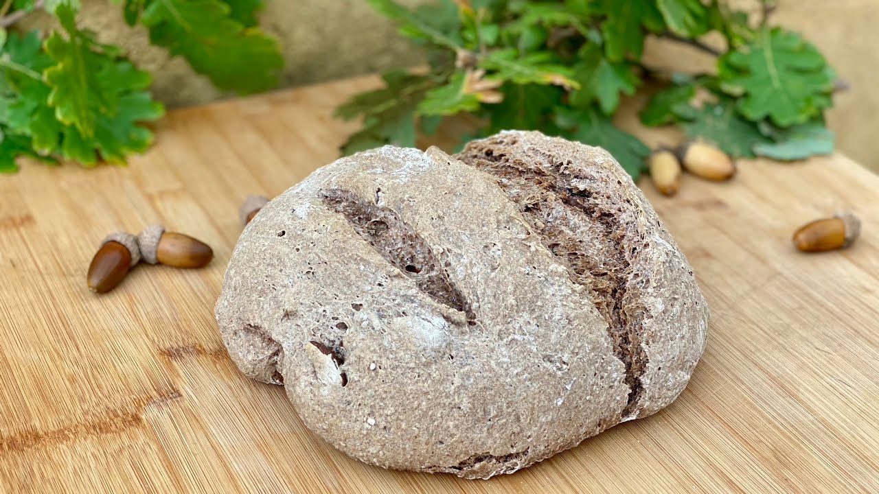 ACORNS BREAD recipe 😋 How to make Bread at Home using Acorns #nokneadbread