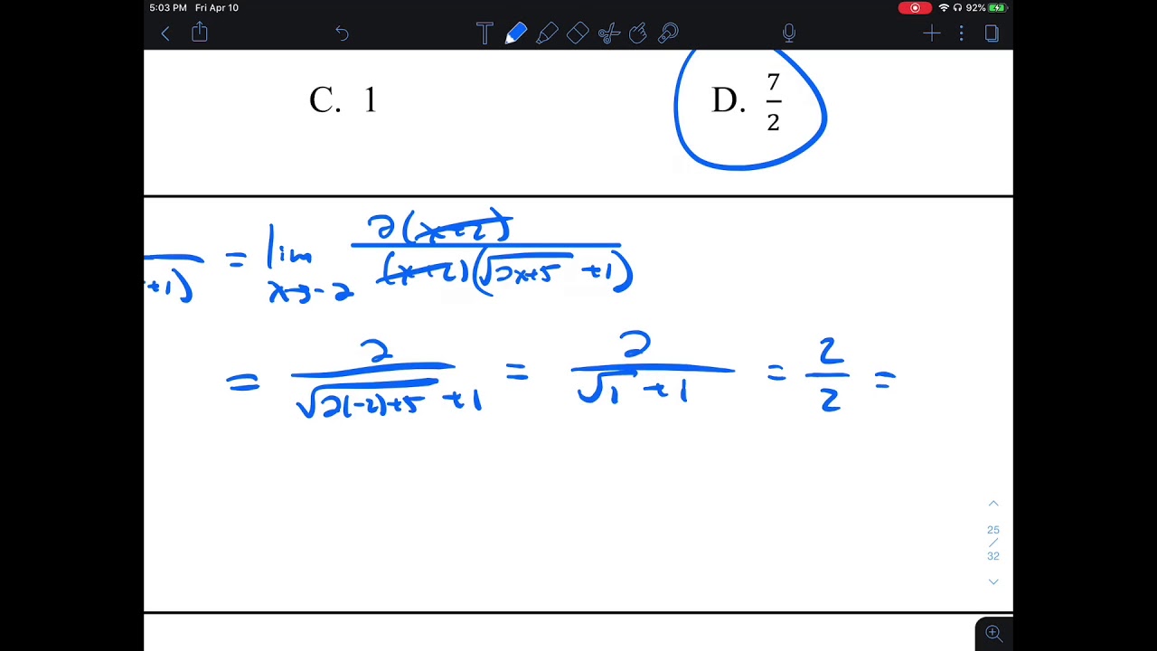 AP Calculus AB Unit 1 Multiple Choice Review (Fixed)