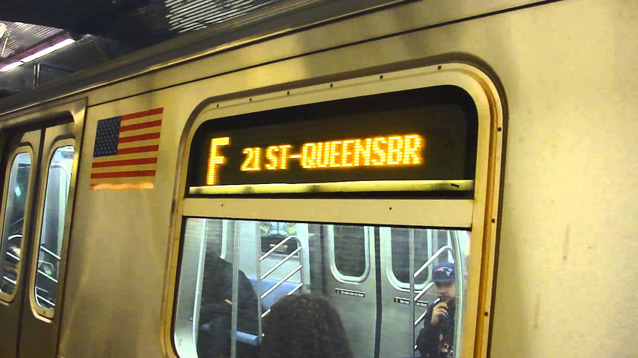 IND 63rd St Line: R160A-2 F Train at Roosevelt Island (FASTRACK-21st St-Queensbridge Bound)