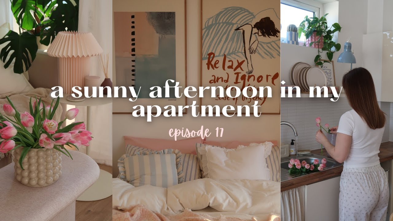 #17 a sunny afternoon in my apartment | mini groceries, making dinner, golden hour apartment tour