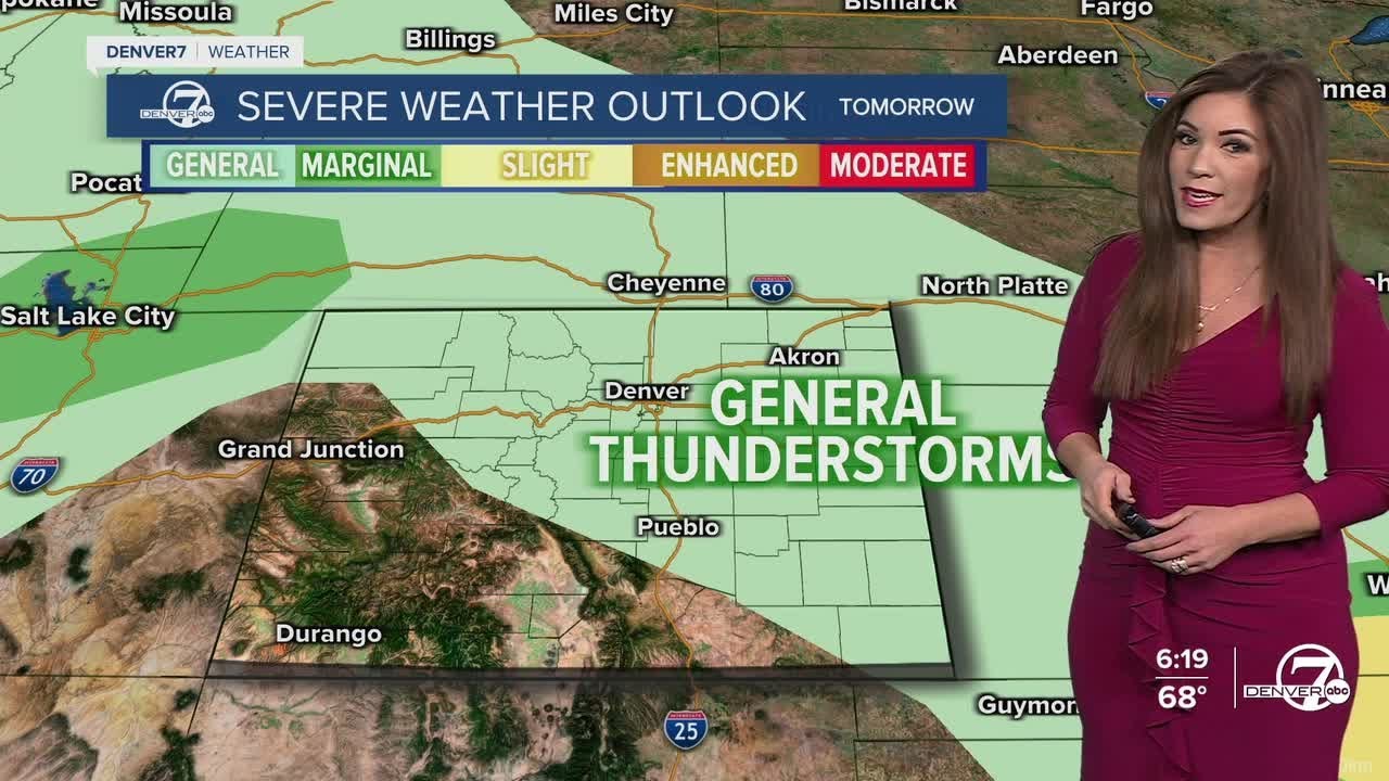 Warm with scattered storms in the Denver metro this weekend