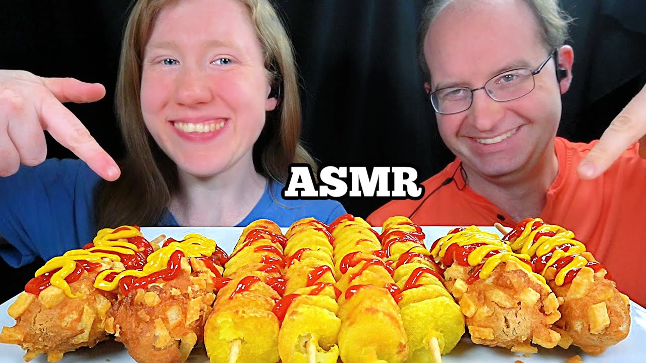 ASMR CORN DOGS FEAST MUKBANG EATING SOUNDS