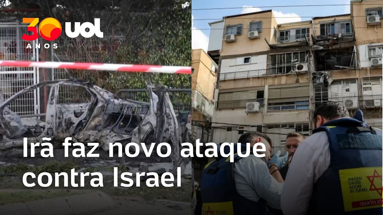 Irã faz novo ataque contra Israel e deixa feridos; míssil balístico caiu na grande Tel Aviv; assista