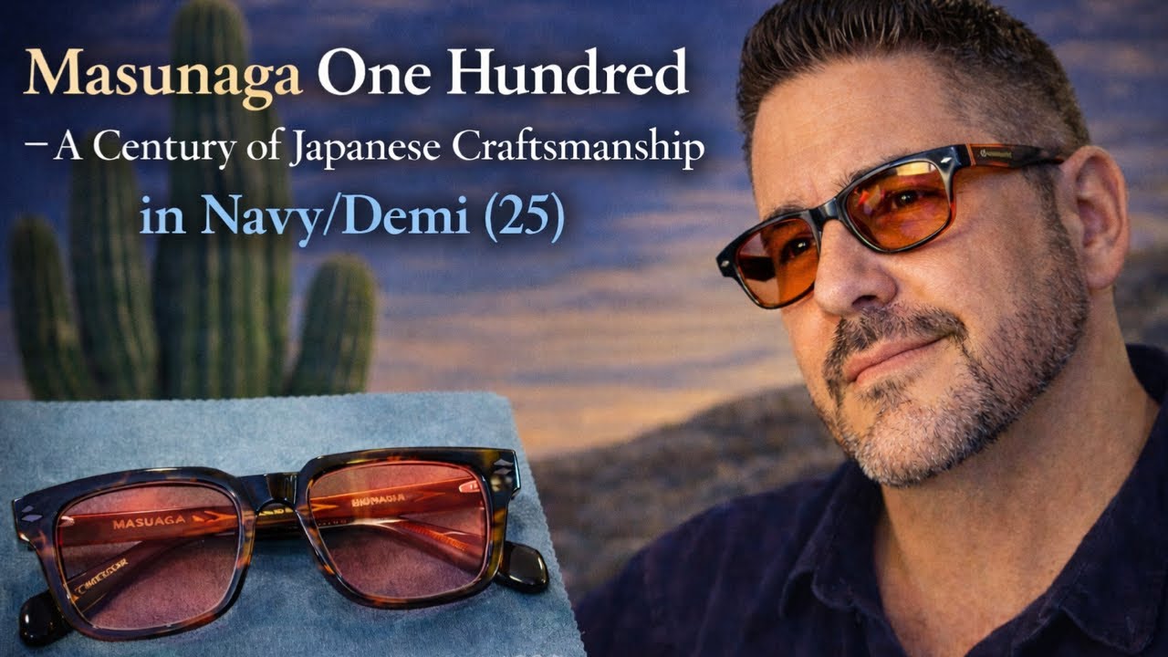 Masunaga One Hundred Color 25 (Navy Blue/Demi-Amber) Japanese Artisan Eyewear