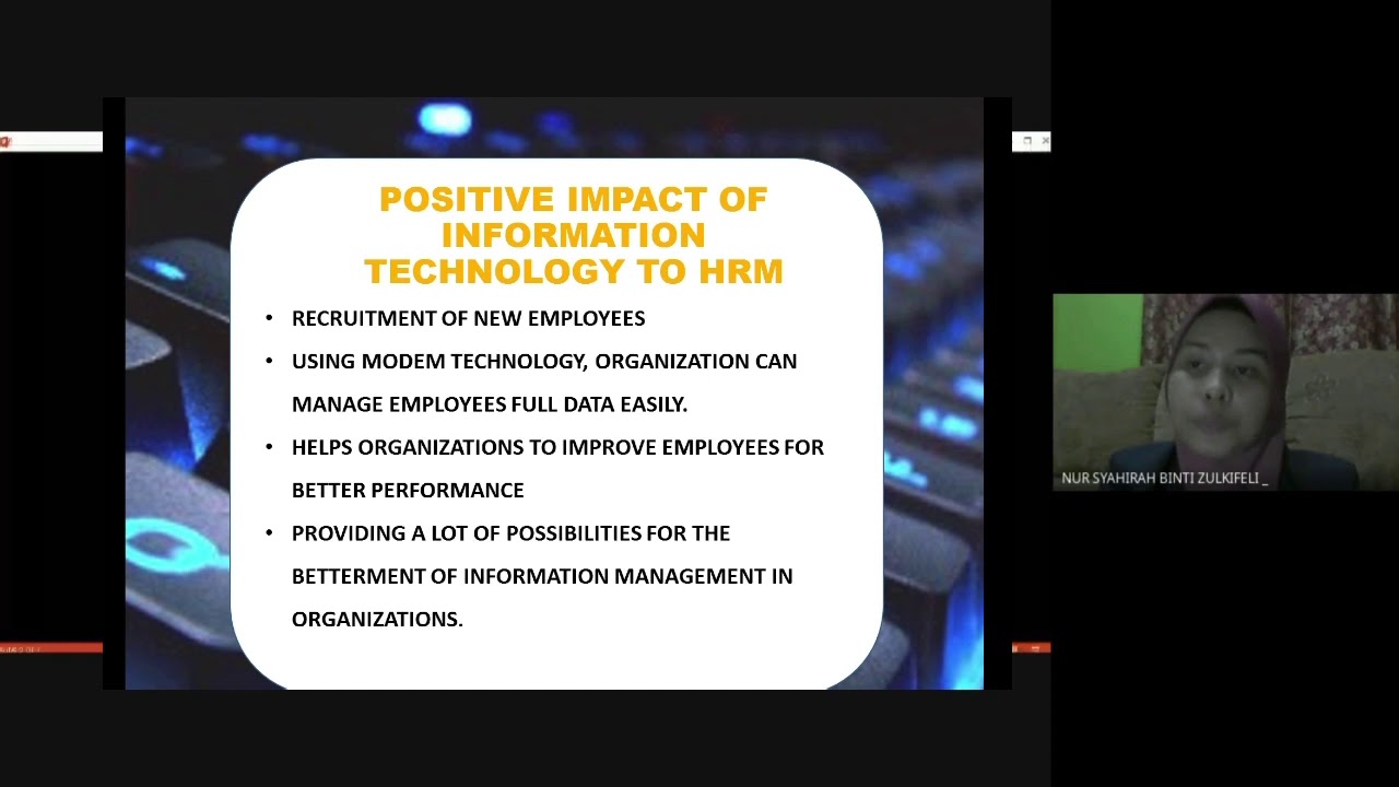 How Information Technology Affecting Human Resources Management HRM 405 Sec 04 Group 03