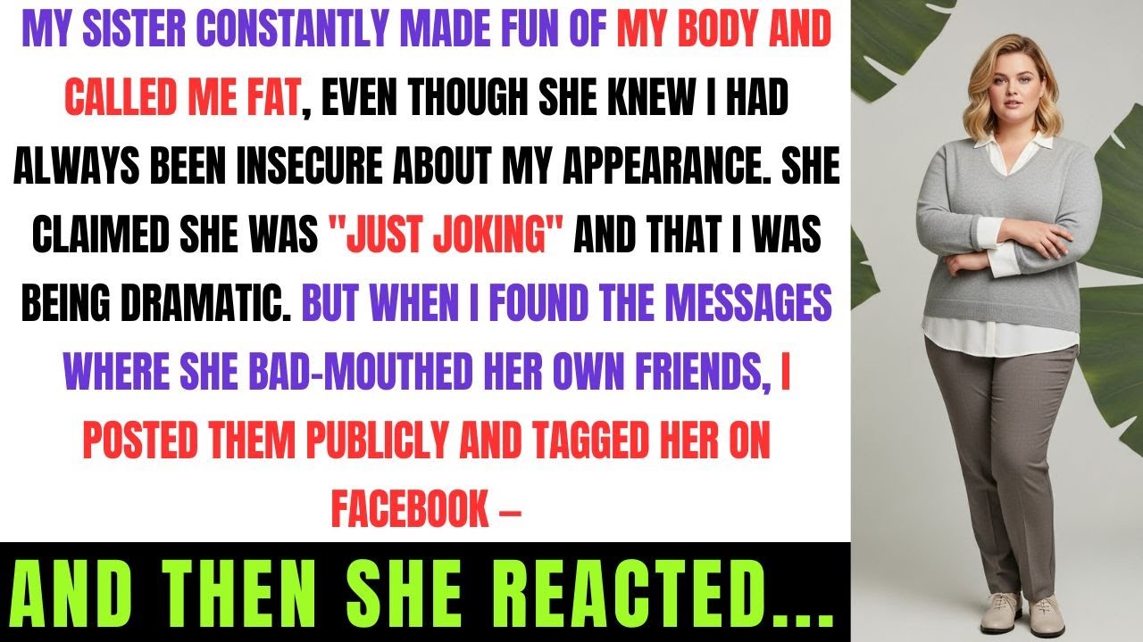 My Sister Constantly Made Fun Of My Body And Called Me Fat, Saying She Was “Just Joking” But When I…