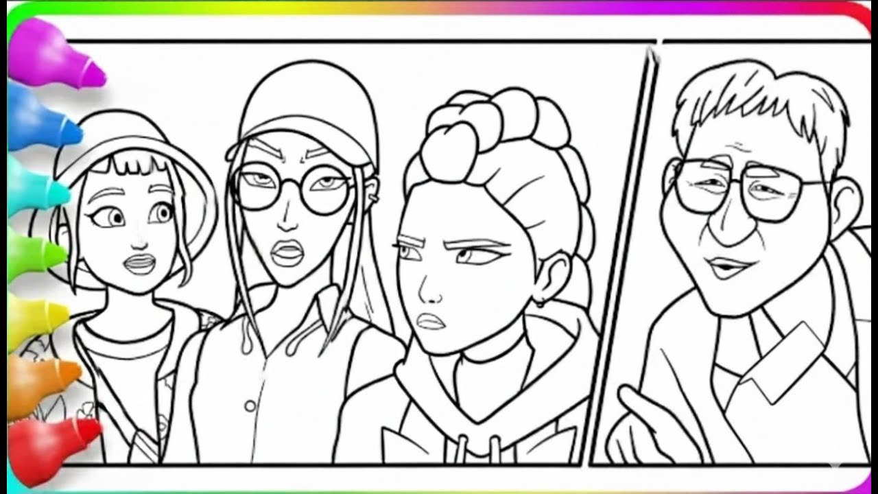 Satisfying Coloring - Zoey, Mira, Rumi at Healer Han Clinic / KPop Demon Hunters Coloring Pages