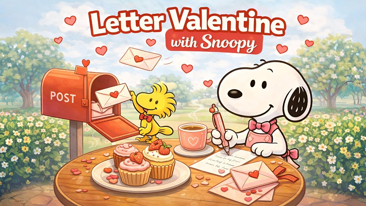 Letter Valentine Jazz with Snoopy 💌💘☕ Cozy Cafe Music for Study, Relaxing and Sweet Love Mood