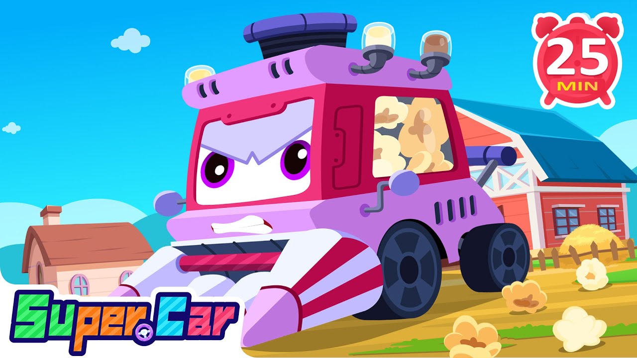 Super Cars Save the Day! 🚗💨 | Pop, Pop, Popcorn Fun In The Farm! | Kids Cartoons & Catchy Car Songs