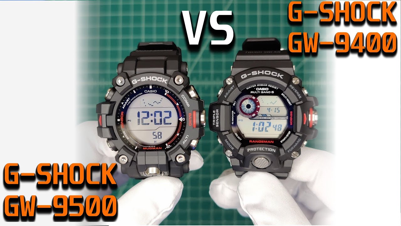 Casio G-Shock Mudman GW-9500 VS G-Shock Rangeman GW-9400..FIGHT!!
