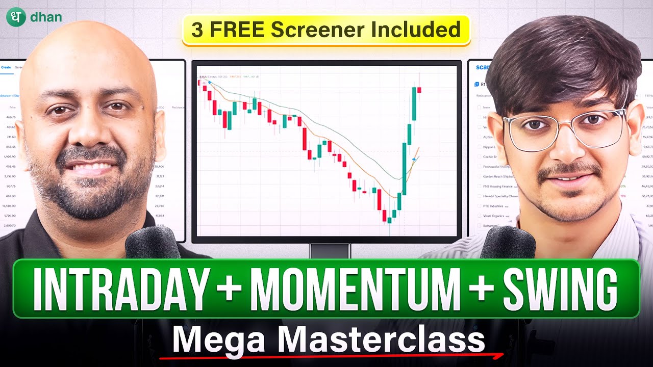 Mega Masterclass: Intraday, Momentum & Swing Trading + 3 FREE Screeners | Dhan