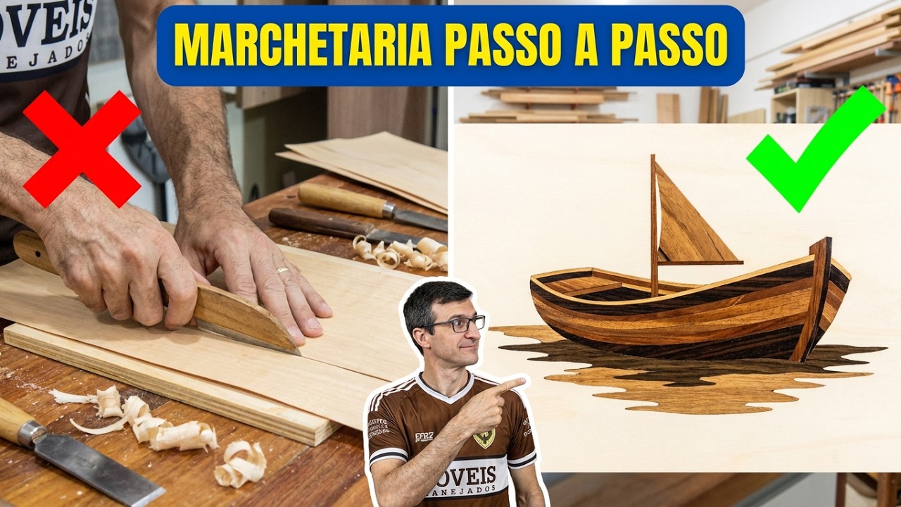 COMO FAZER MARCHETARIA com LÂMINA DE MADEIRA | RESULTADO FICOU SURPREENDENTE