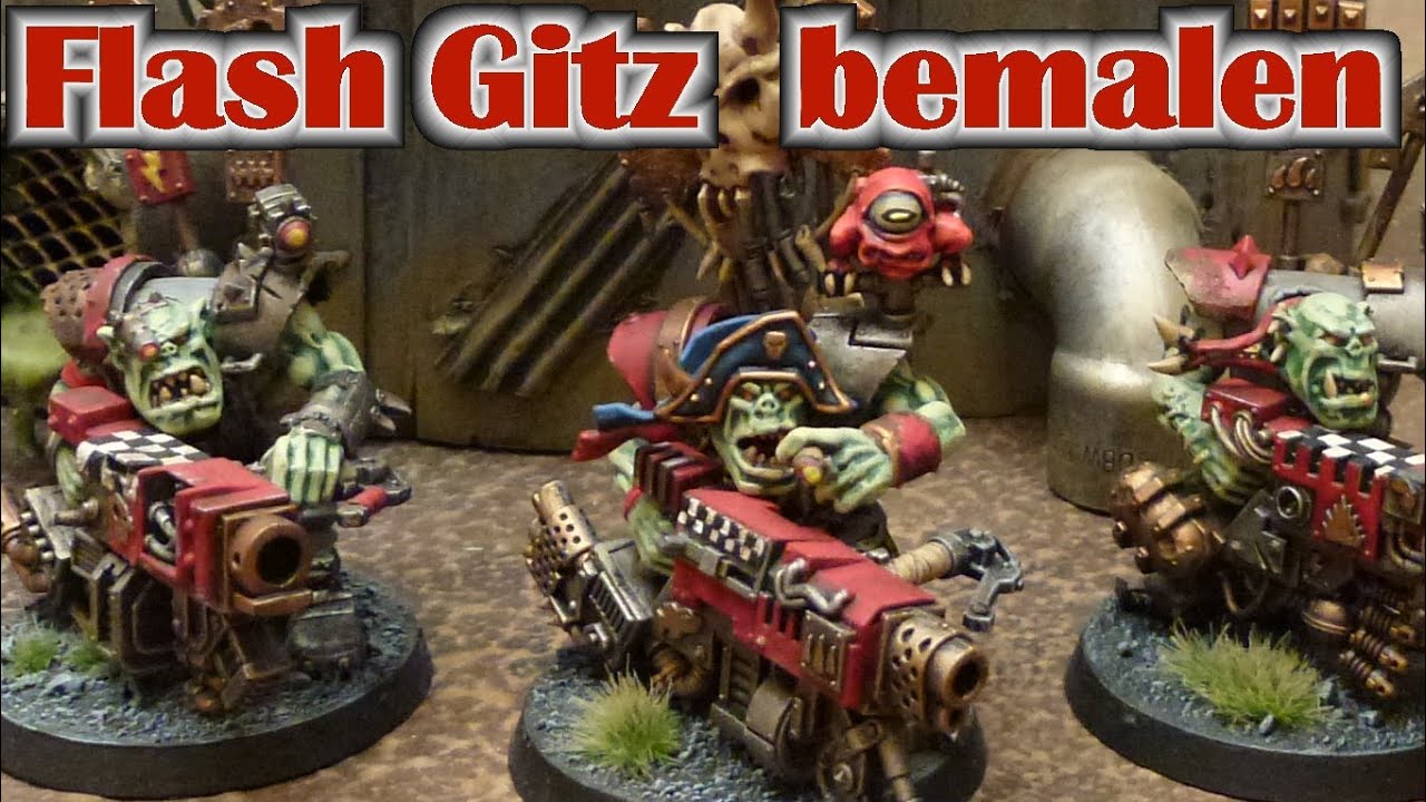 Warhammer 40K Ork Flash Gitz Posaz Miniaturen Bemal Tutorial für Fortgeschrittene mit Naßpalette