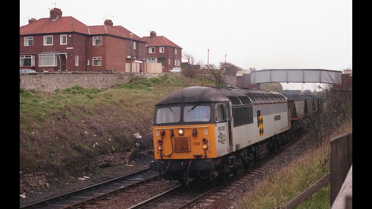 Sunderland - Ryhope Grange - Class 56 56130 on coal train running round.
