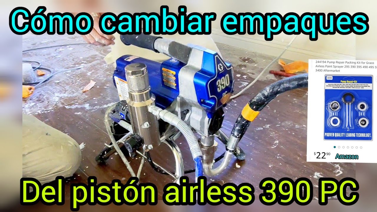 Cómo cambiar empaques fácil y rápido al pistón airless GRACO 390-395-490-495.