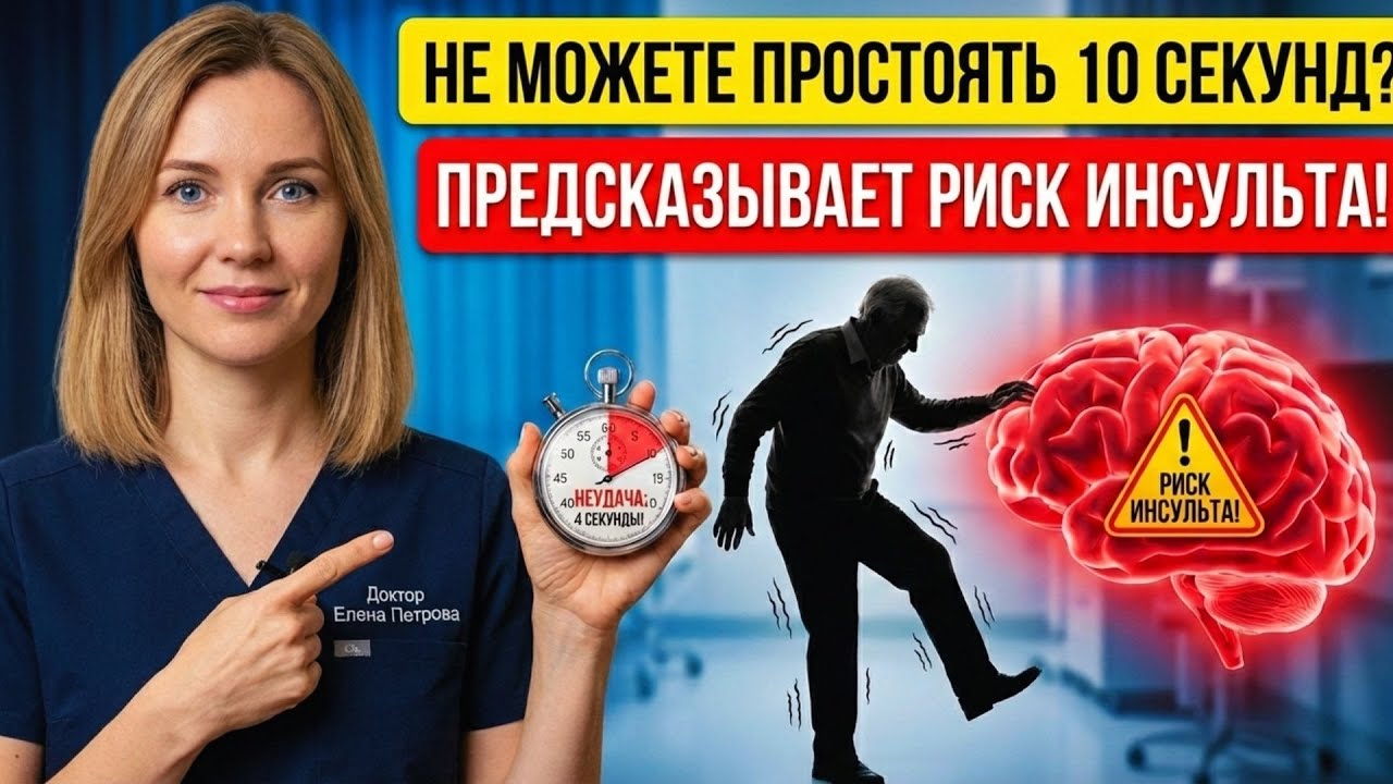 Не Можете Простоять На Одной Ноге 10 Секунд? 4 Проблемы, Предсказывающие Риск ИНСУЛЬТА