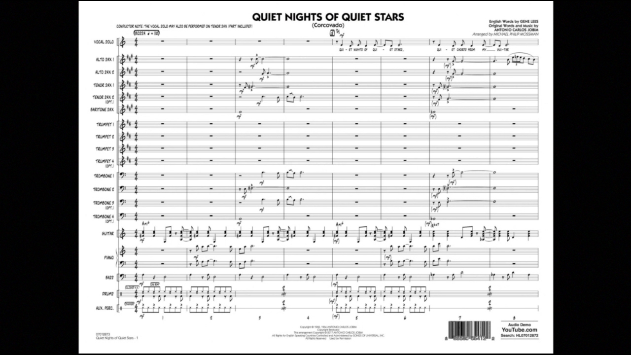 Quiet Nights of Quiet Stars (Corcovado) arr. Michael Philip Mossman