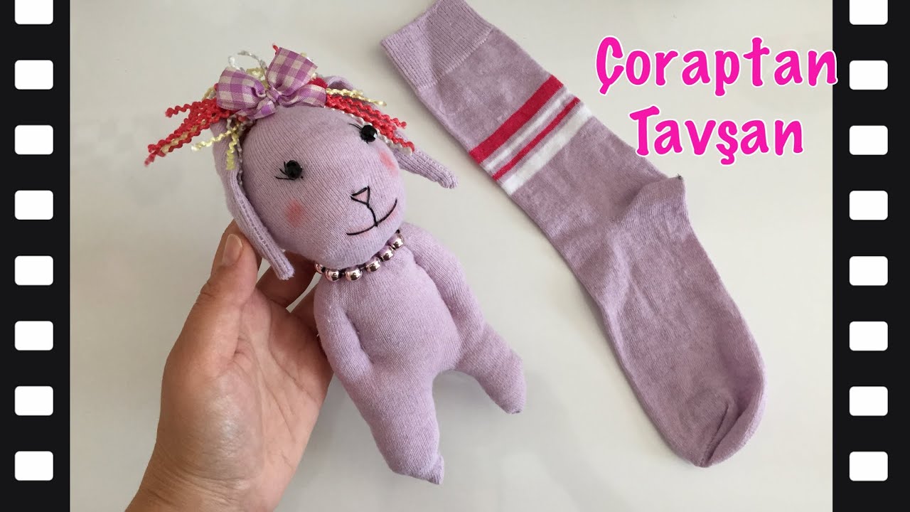 Çoraptan Tavşan Yapımı - Çoraptan Bebek Yapımı - Eski Çorapları Atmayın