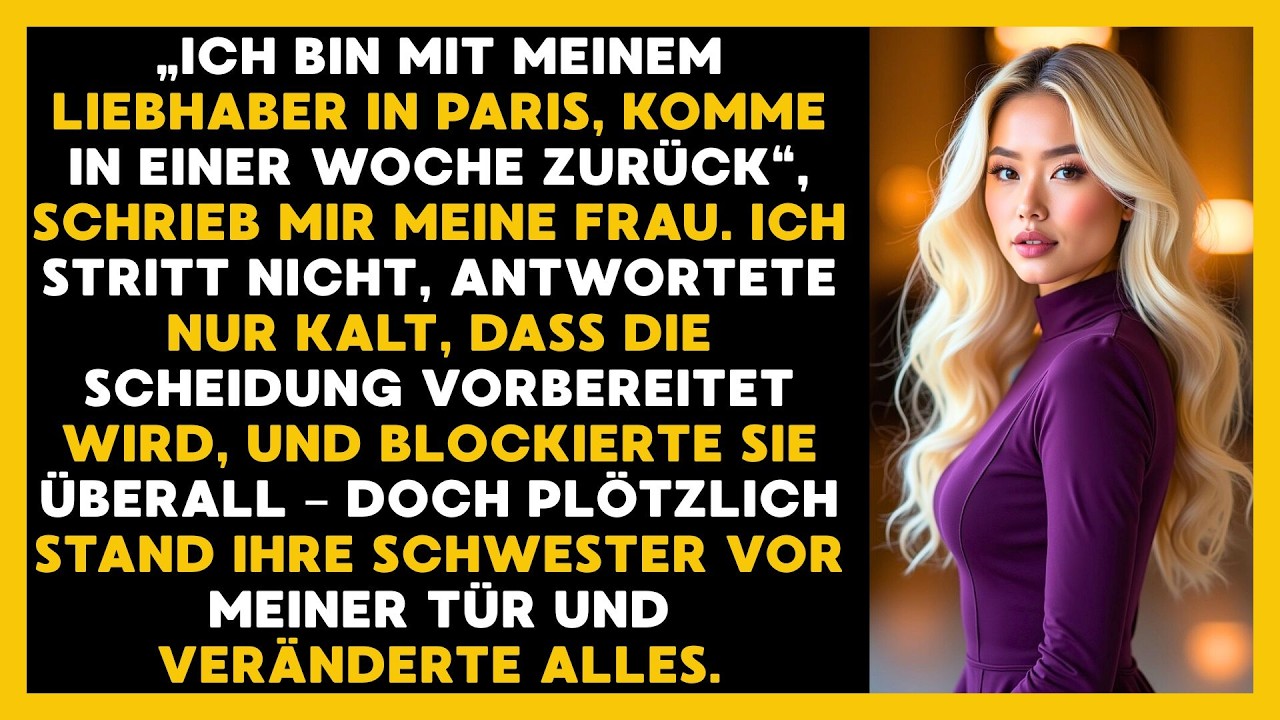 Meine Frau Schrieb Aus Paris, Ich Antwortete Mit Scheidung, Dann Stand Ihre Schwester Vor Der Tür