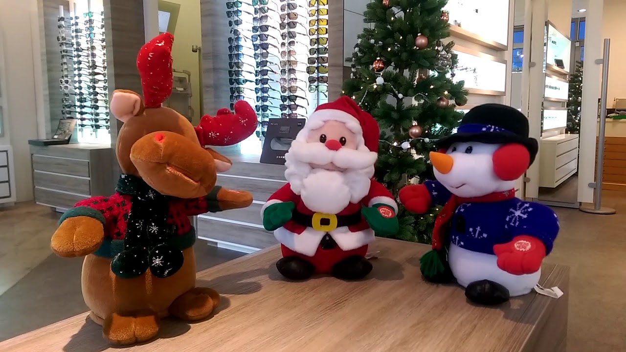 Jingle Bells -Weihnachtsmann, Elch & Schneemann im Chor