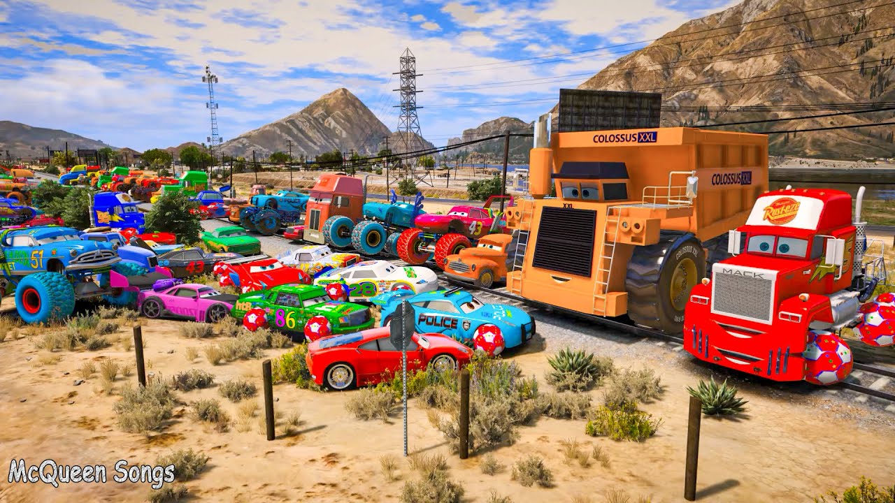 Disney Cars 3 McQueen Mr. Drippy Miss Fritter Smokey The King Colossus XXL Red Mack Truck Doc Hudson