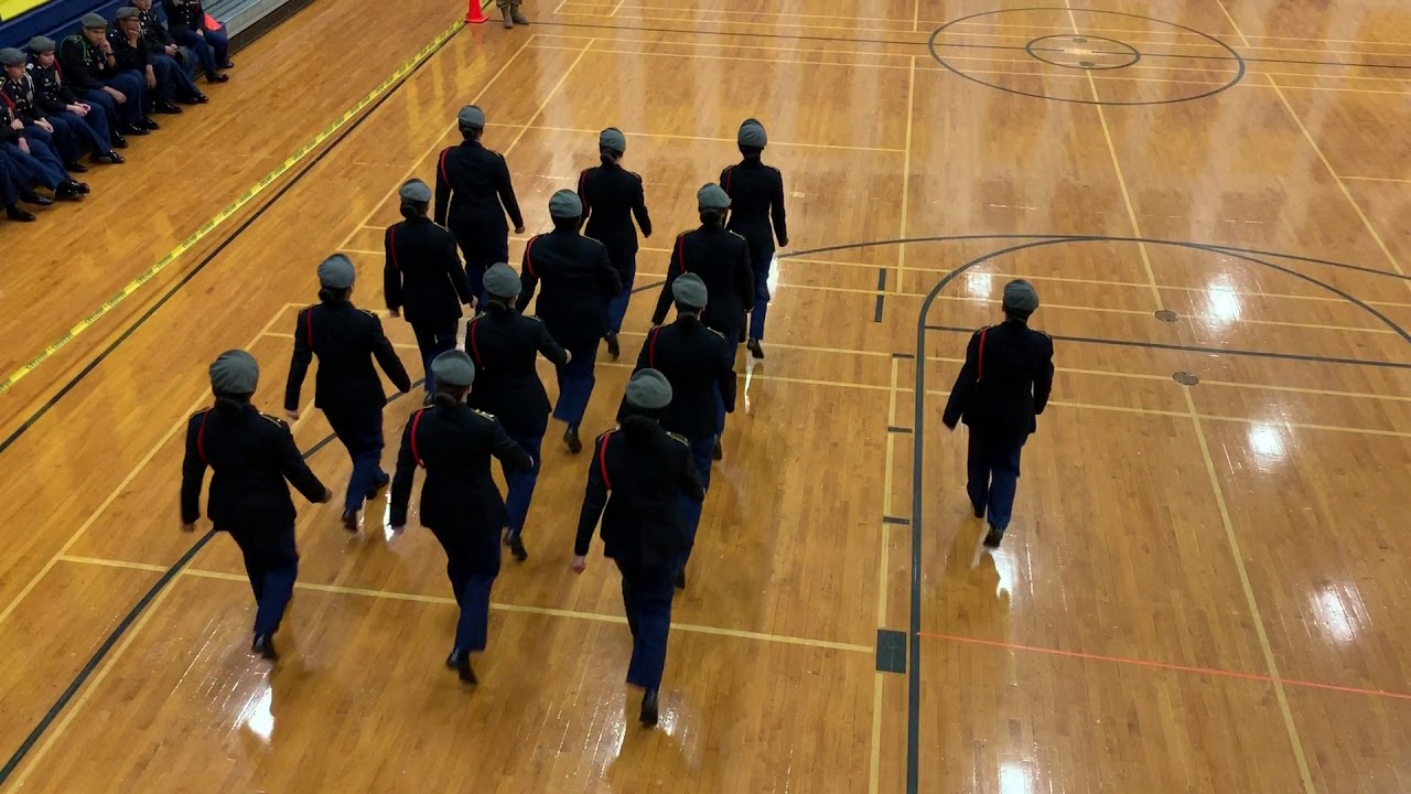 Union HS Army JROTC Unarmed Regulation Platoon at North Jersey Drill Championship 2019