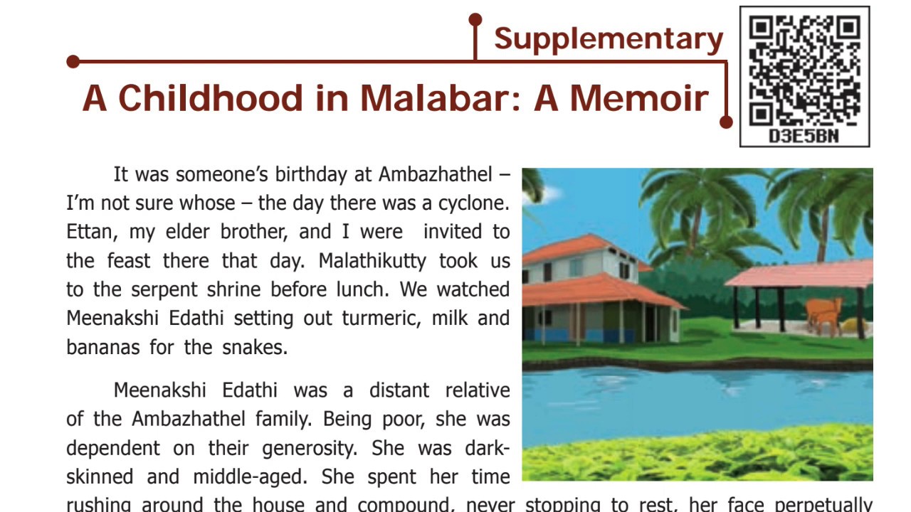 TNPSC short story | A Childhood in Malabar: A Memoir | 6th New syllabus | SUPPLEMENTAERY READER |
